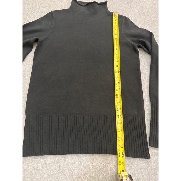 French Connection Black Mock Neck Sweater Ribbed Hem Acrylic Blend Size Small - Picture 7 of 10